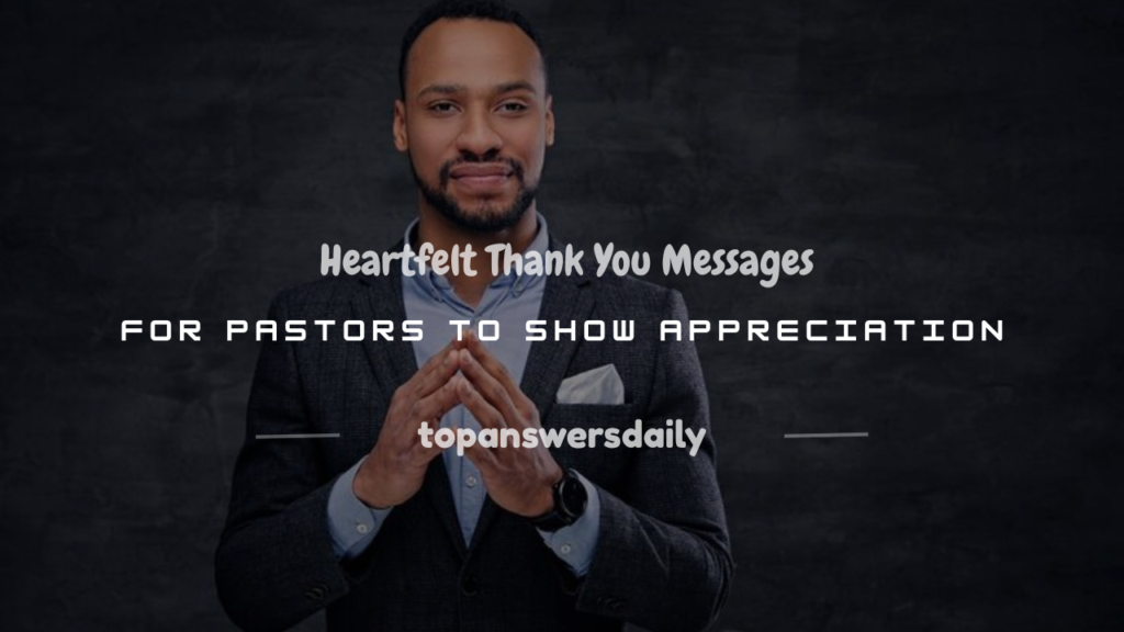 thank you to pastors