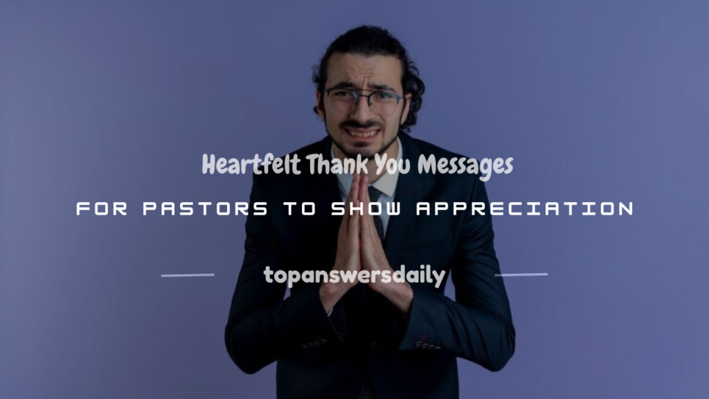 thank you to pastors